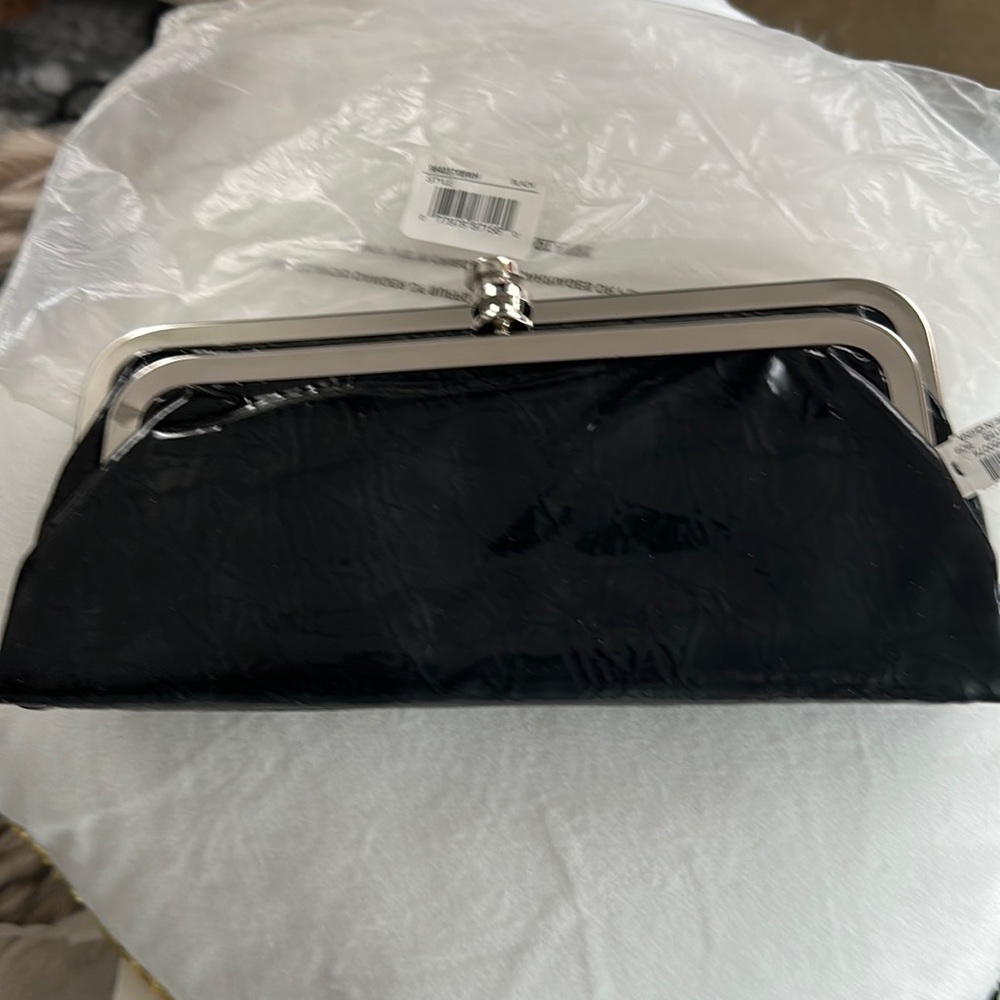 WHBM Double Kiss-Lock Wallet / Clutch with Shoulder Chain
